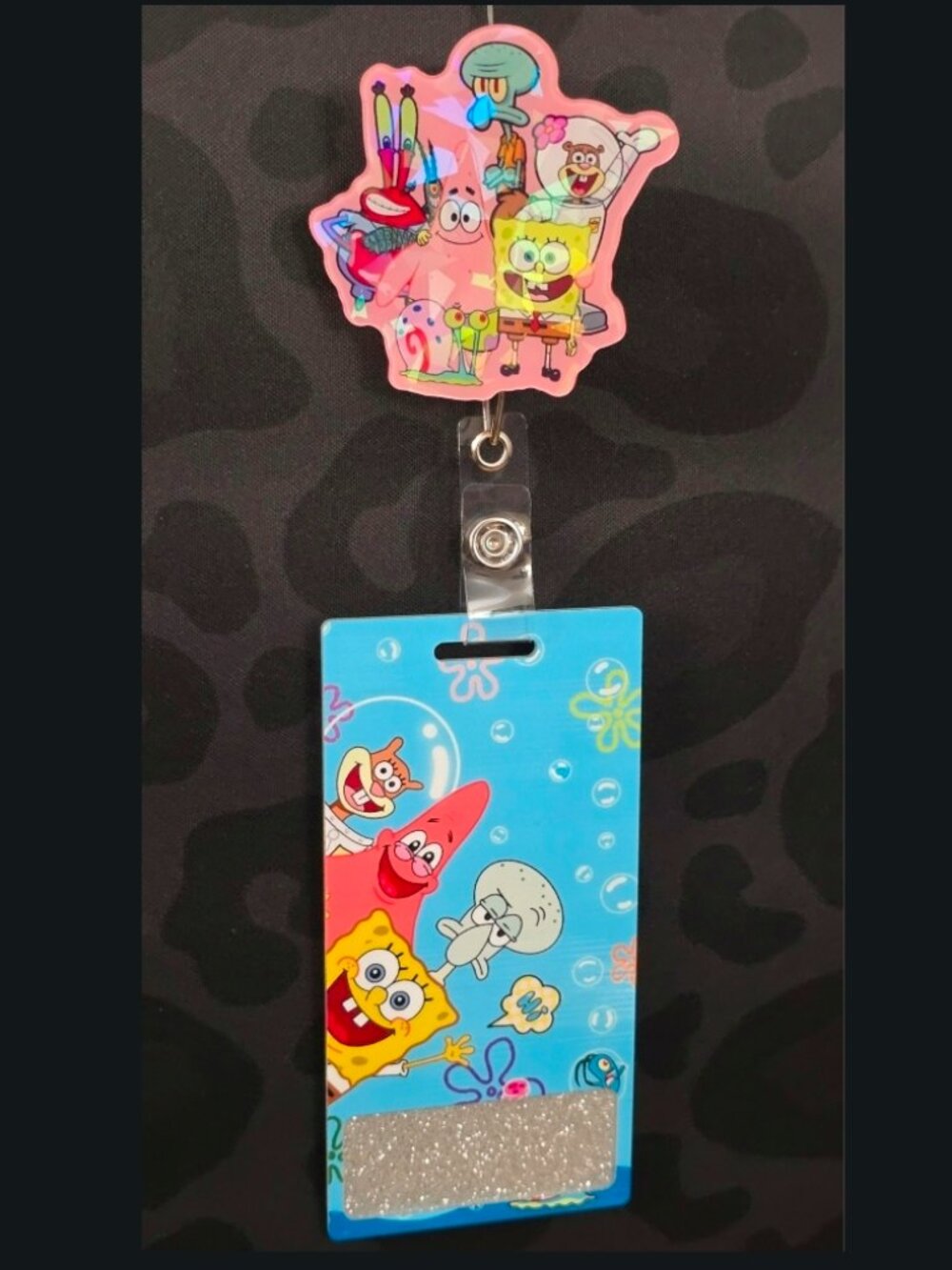 SpongeBob Badge & Buddy Novelty Acrylic Badge Reel ID Holder Set
